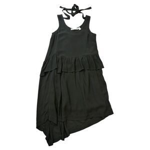 WILT Asymmetrical Hem Dress Black Tiered Sleeveless Sz XS Lagenlook Boho Edgy